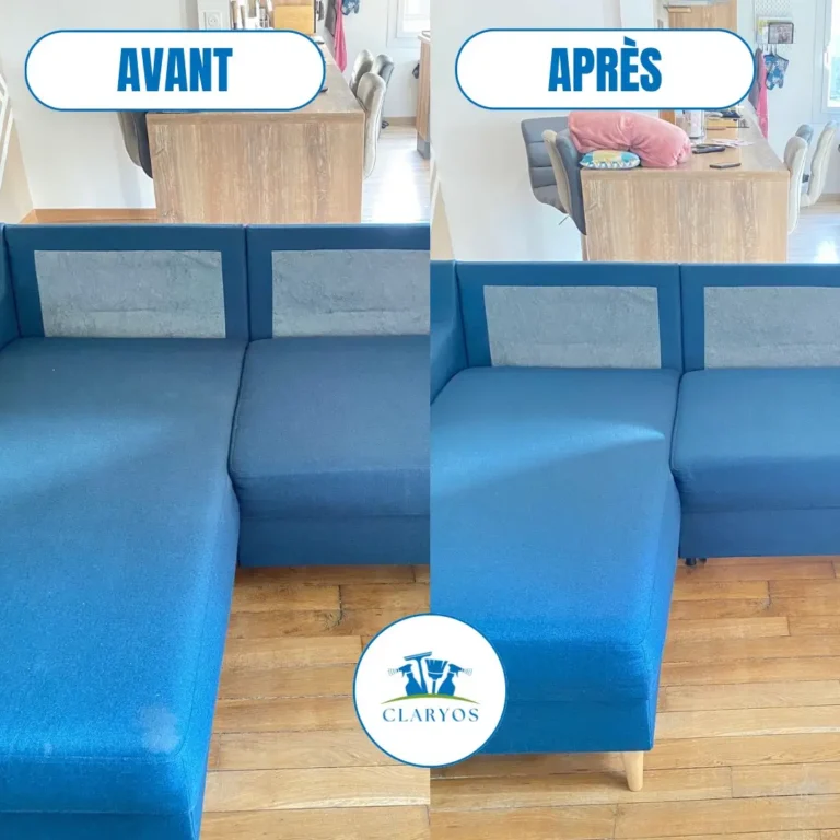 avant après nettoyage canapé à Voves